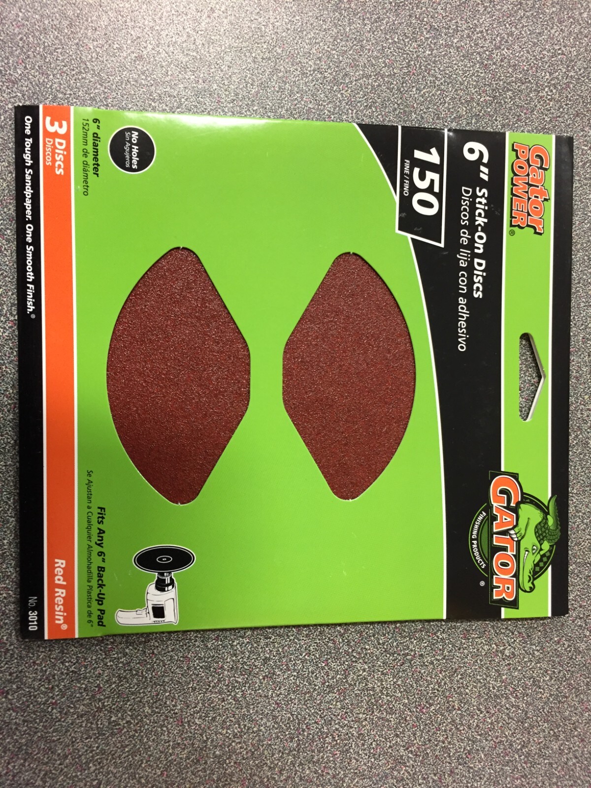 Gator 3010 6 in. Aluminum Oxide Adhesive Sanding Disc 150 Grit Fine (4) 3 pks