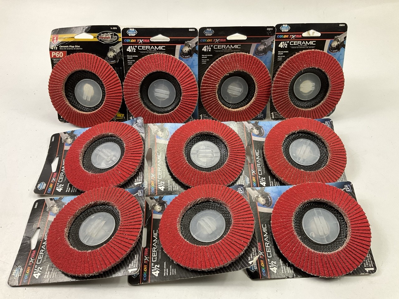 10 PACK – Color Extra CX8315 4-1/2″ Ceramic Flap Discs, P60 60 Grit
