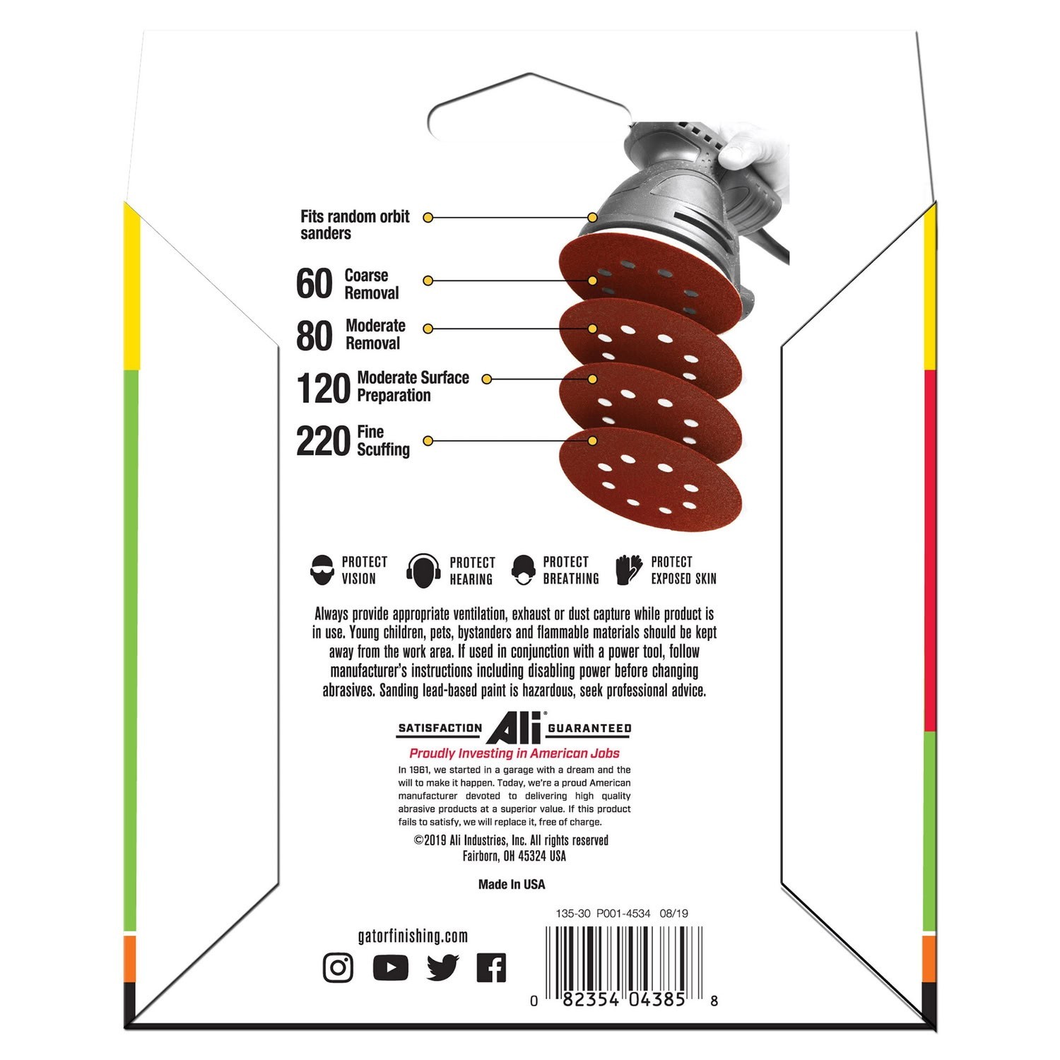 2 Pack Gator 438505 5 in Assorted Grit Hook & Loop Sanding Discs 24 Pieces