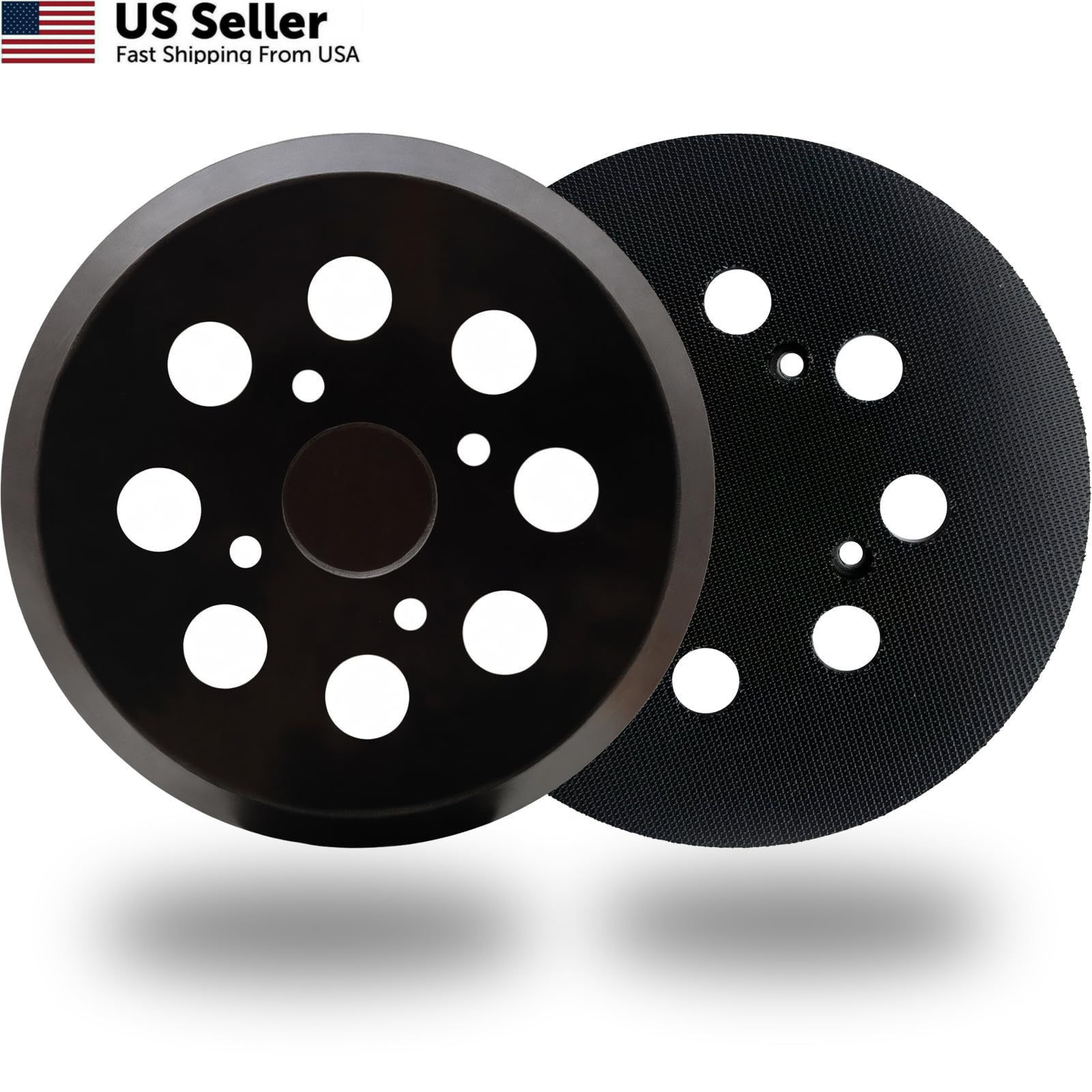 5″ Hook and Loop Sander Pad for Ridgid R2600, R2601 Random 5 Inches, Black
