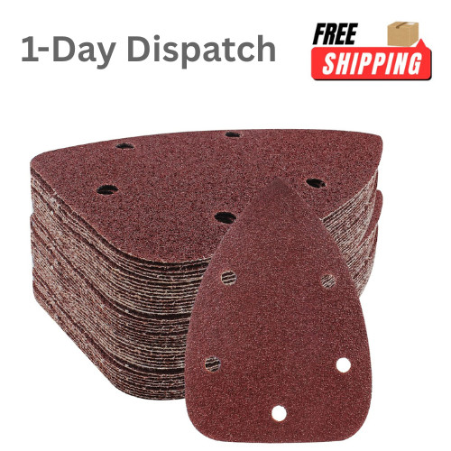 Cionyce 25 Pcs 40 Grit Mouse Detail Sander Sandpaper 5 Hole 140mm