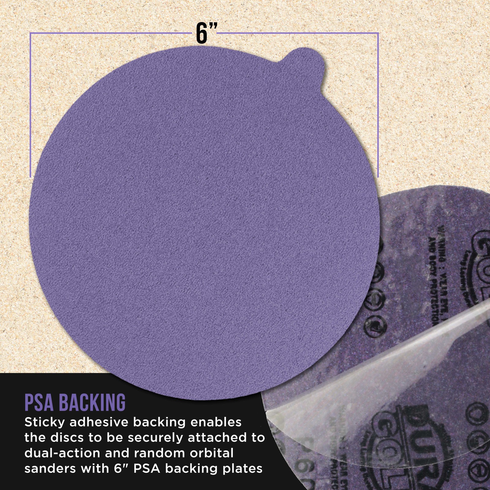 80 Grit 6″ PSA Ceramic Sanding Discs, Box of 50 – Self Adhesive Sandpaper