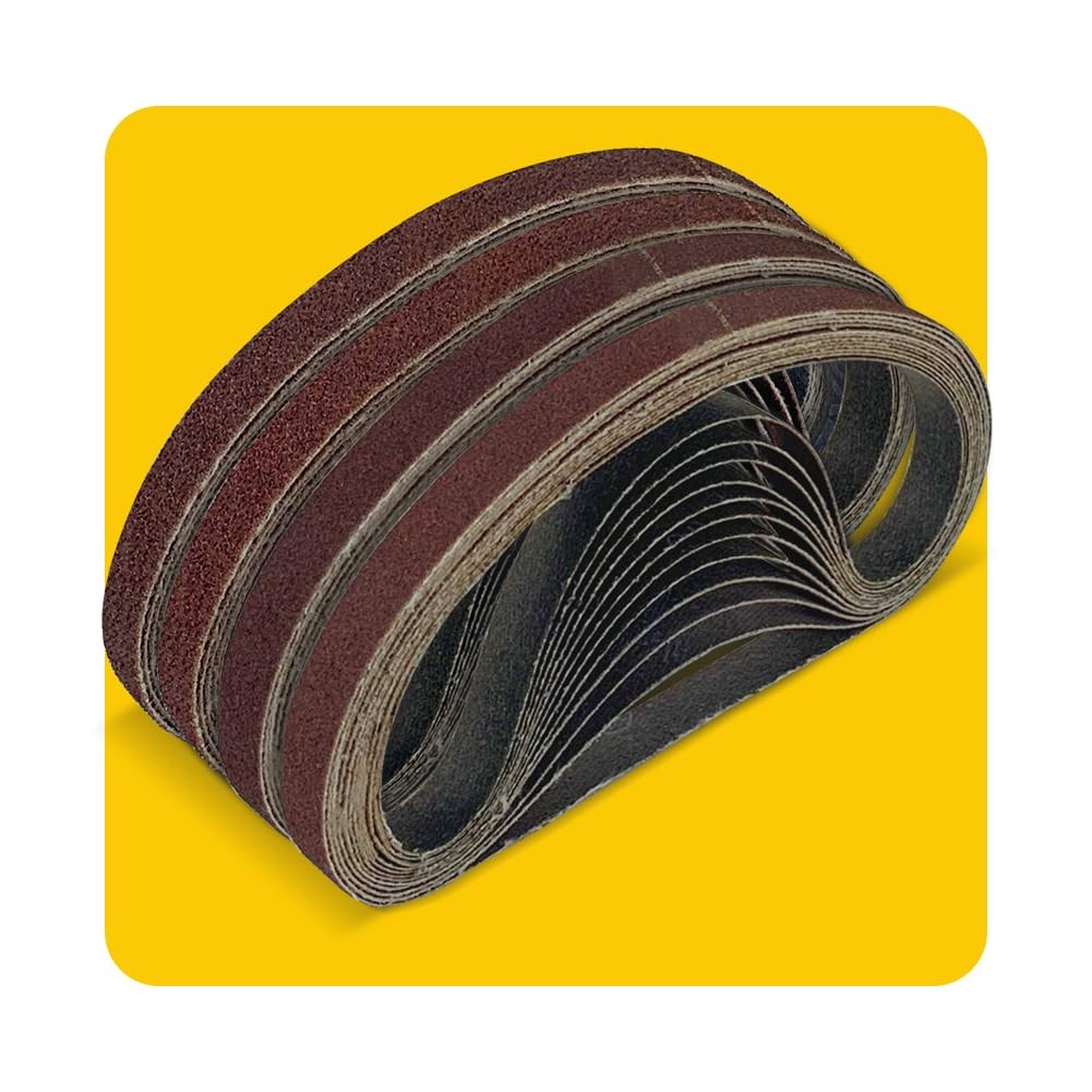 48 Pcs 3/8 x 13 Inch Assorted Aluminum Oxide Belt Sander Sanding x 13