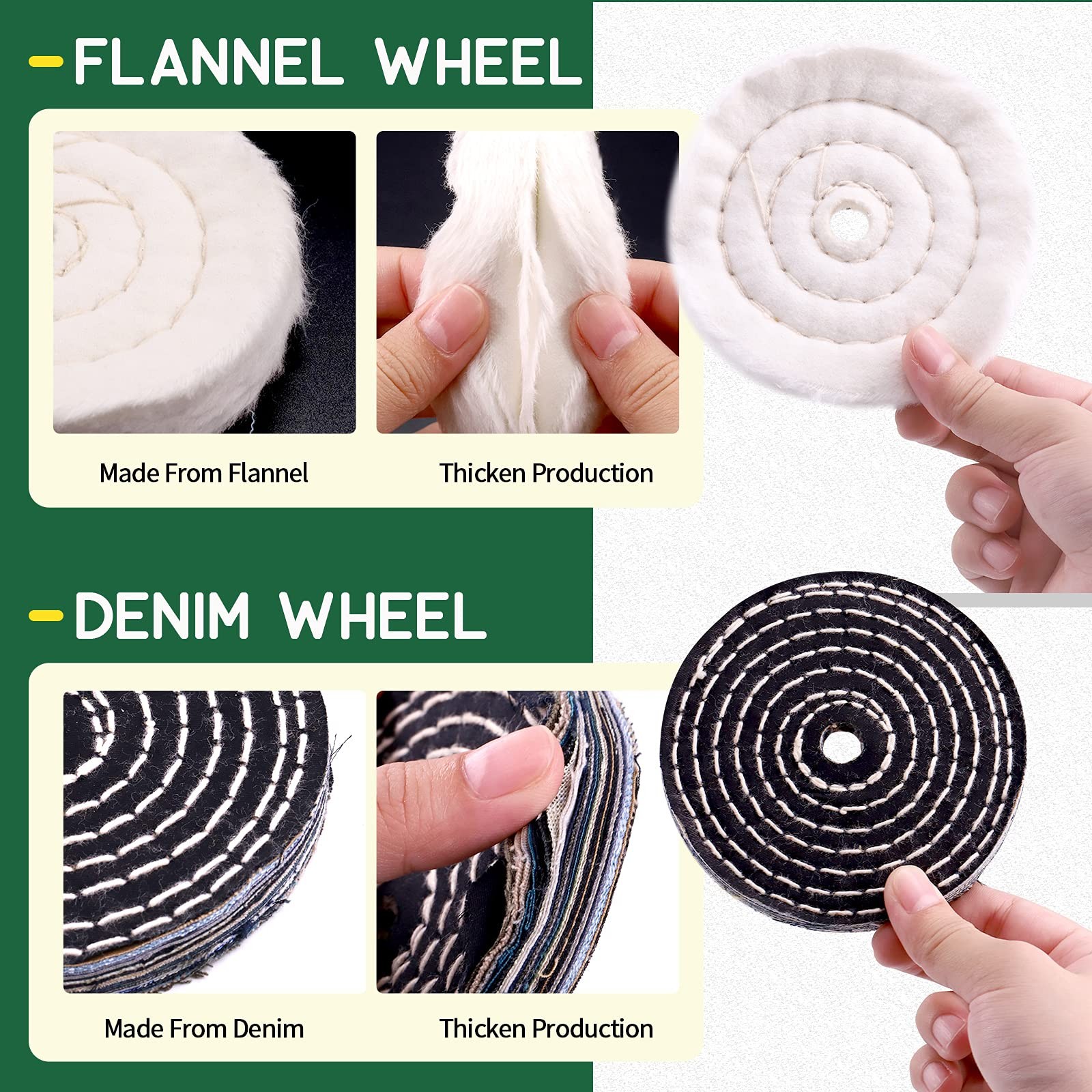 Buffing Polishing Wheel Kit W/ Compounds For Bench Grinder 1/2″ Arbor 8PC 4″