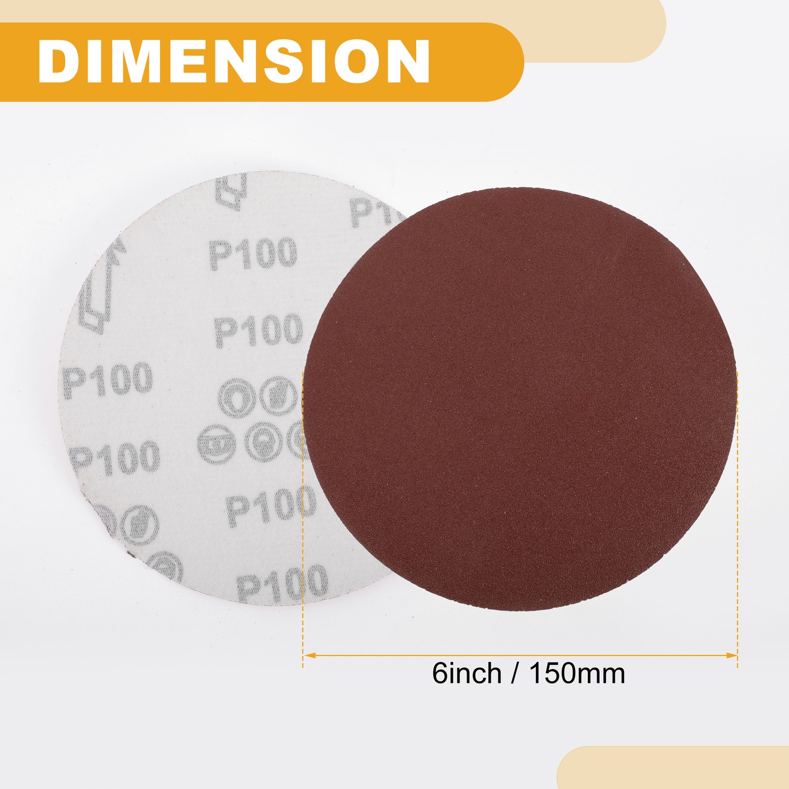 10 Pcs 100Grit Universal Sanding Discs-Round Hook Loop Sandpaper-White Paper Red