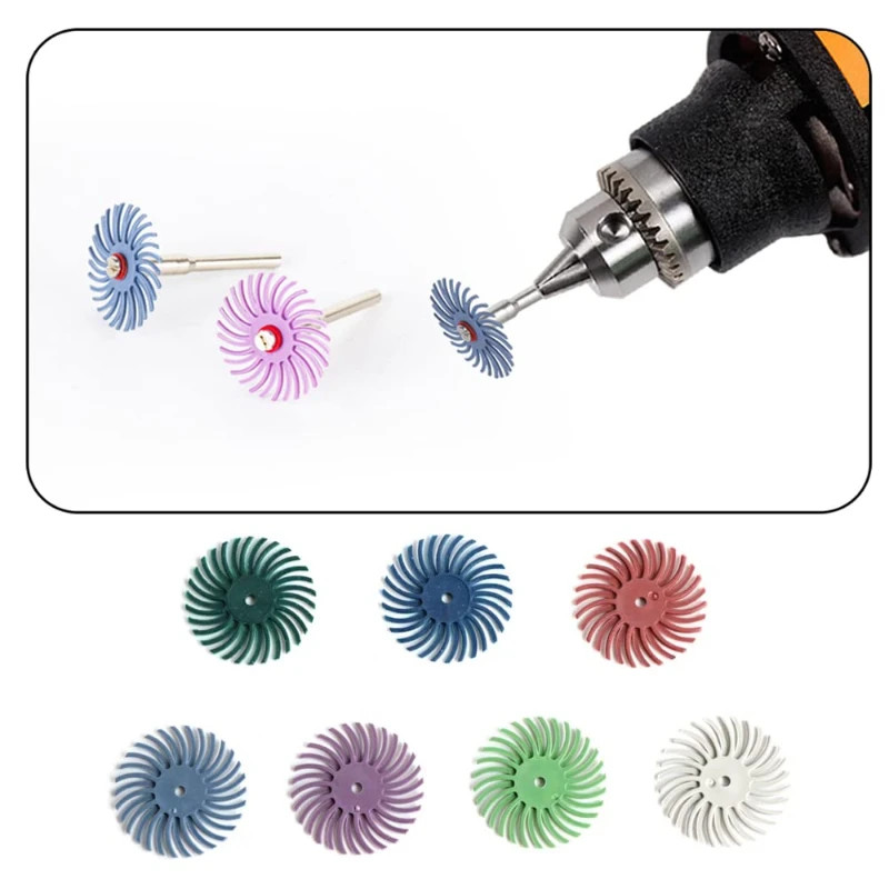 80-5000 Grit 25MM Radial Bristle Disc Abrasive Brush 2.35Mm Shank Polishing Whee