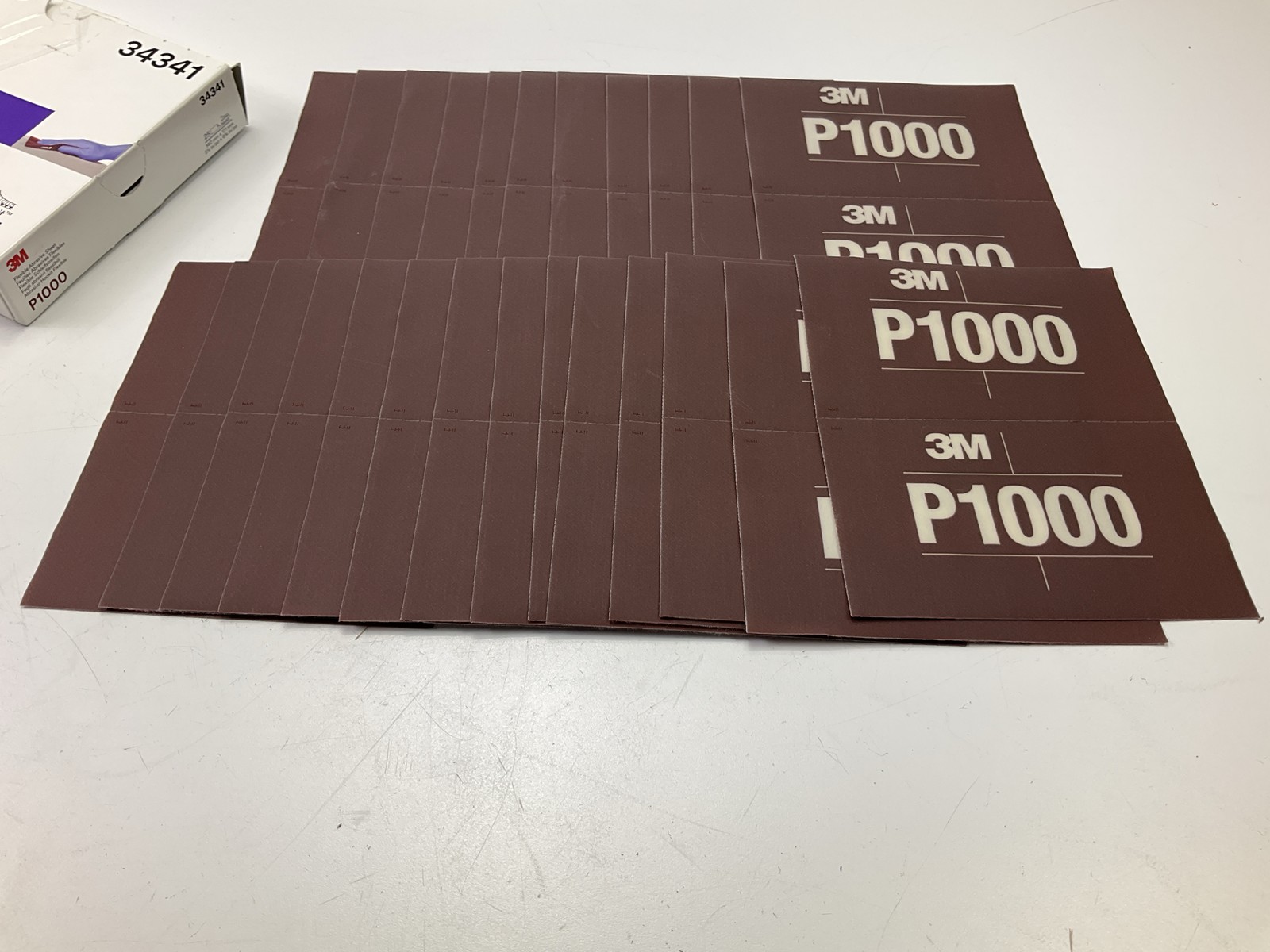 25 3M 34341 Hookit 270J Flexible Abrasive Sandpaper Sheets 1000 Grit, 5.5″x6.75″