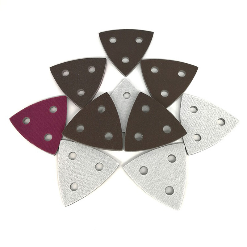 80*80*80mm 3 Holes Triangle Sandpaper Multitool Sanding Pads Abrasive Polishing