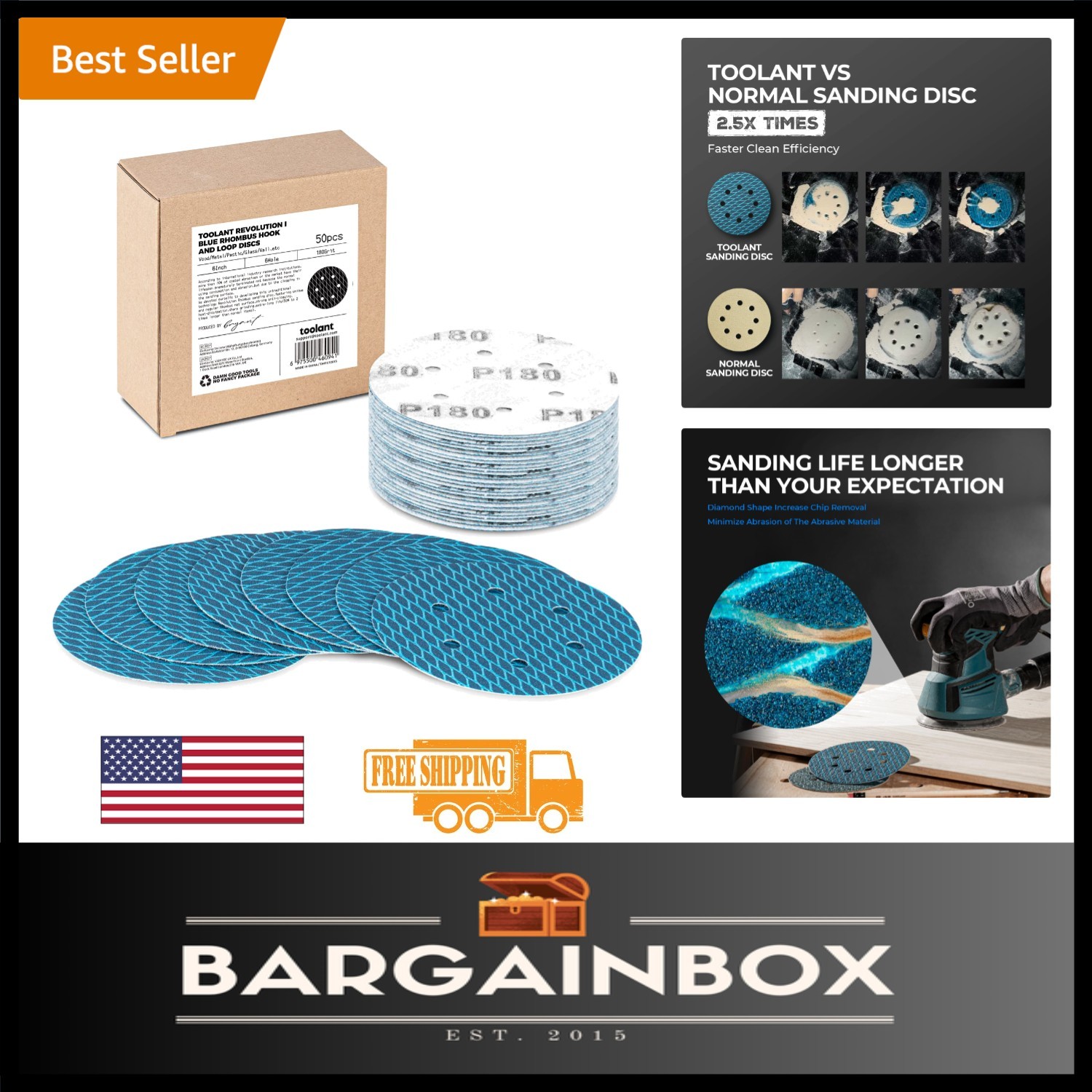 6 Inch 180 Grit Aluminum Oxide Sanding Discs for Exceptional Finishing