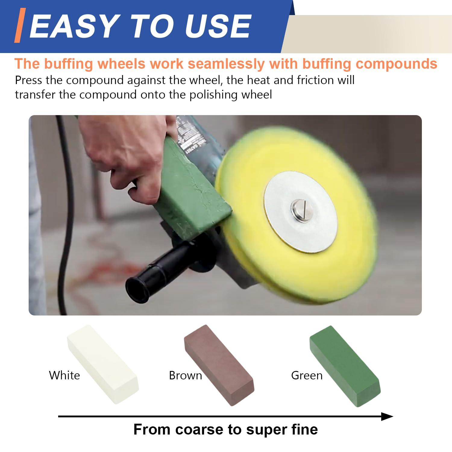 9 Pcs Airway Buffing Wheel Kit 8 Inch Polishing Wheel and Polishing Compound