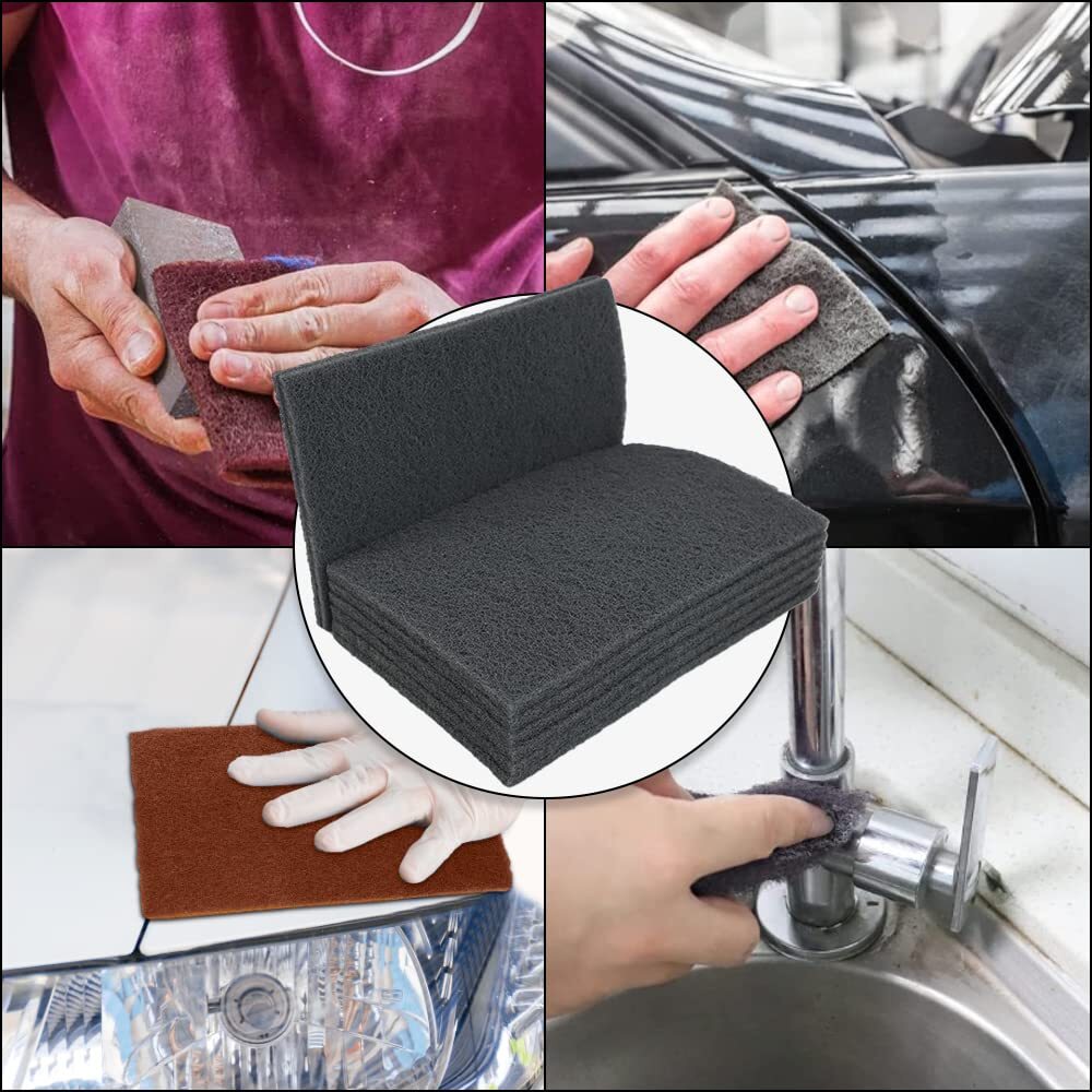 6” x 9” Scuff Pads 10PCS Gray Ultra Fine General Purpose Scuff Pads for Sanding
