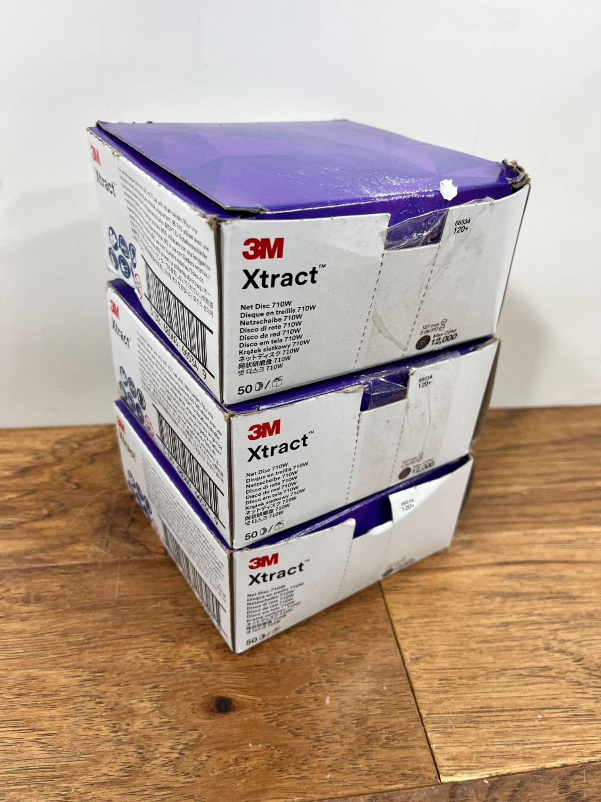 3-Pack 3M Xtract 66534 Net Disc 5″ 710W 120+ Cubitron II 50 Discs (150 Tot.) USA