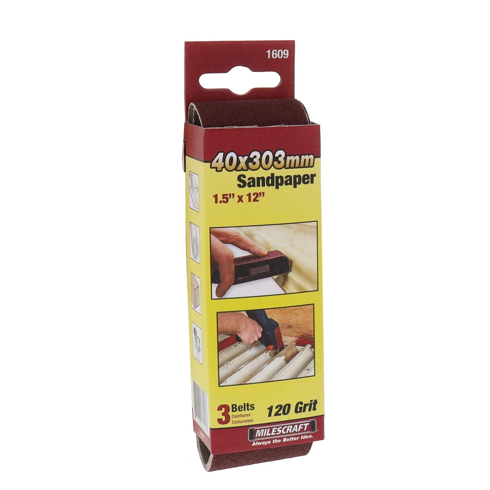 Milescraft 1610 1.5″ x 12″ Sanding Belts (150 Grit) – 3 Pk. for Sanddevil &…