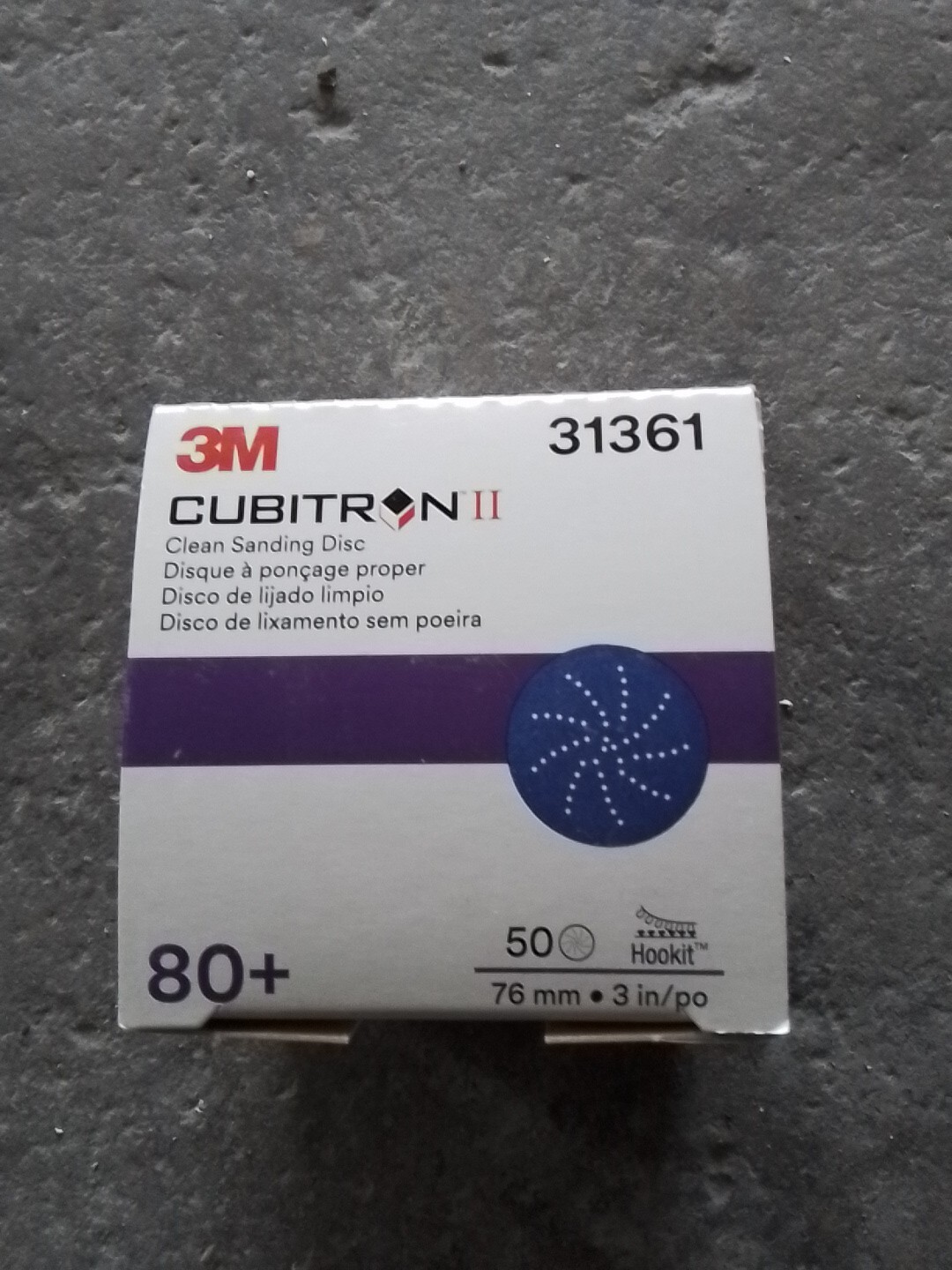 3M 31361 3″ 80 Grit Cubitron II Clean Sanding Hookit Abrasive Discs 50/Box