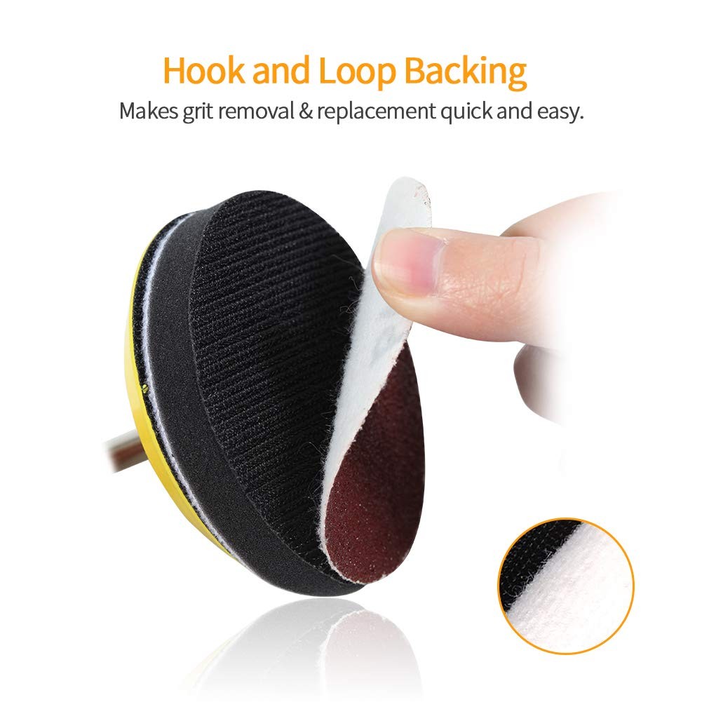 SPEEDWOX 100pcs Sanding Discs 3 Inch Sandpaper 40 Grit Hook and 3 Inch, Red