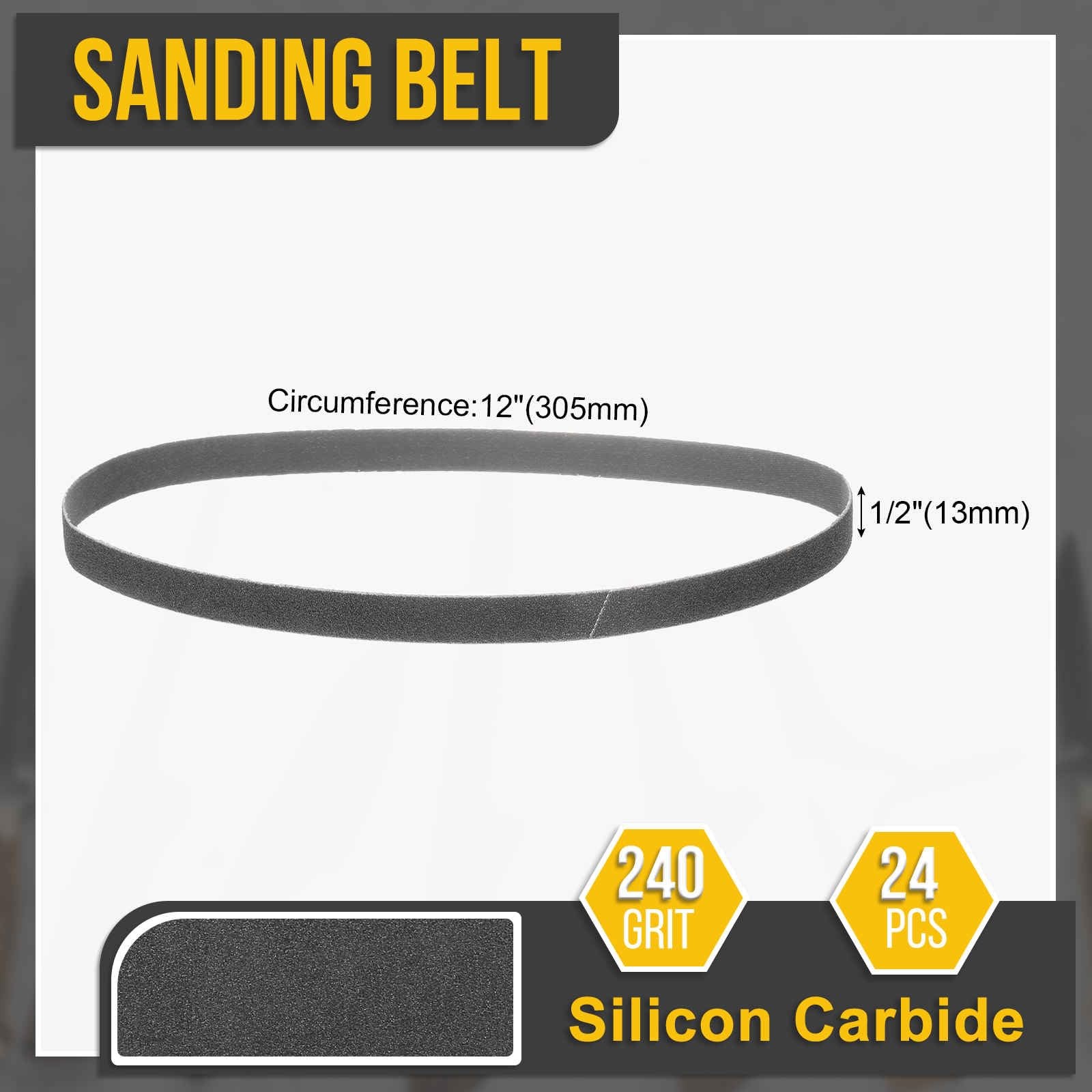 1/2 x 12 Inch Sanding Belt, 24 Pcs 240 Grit Silicon Carbide Knife Sharpener B…