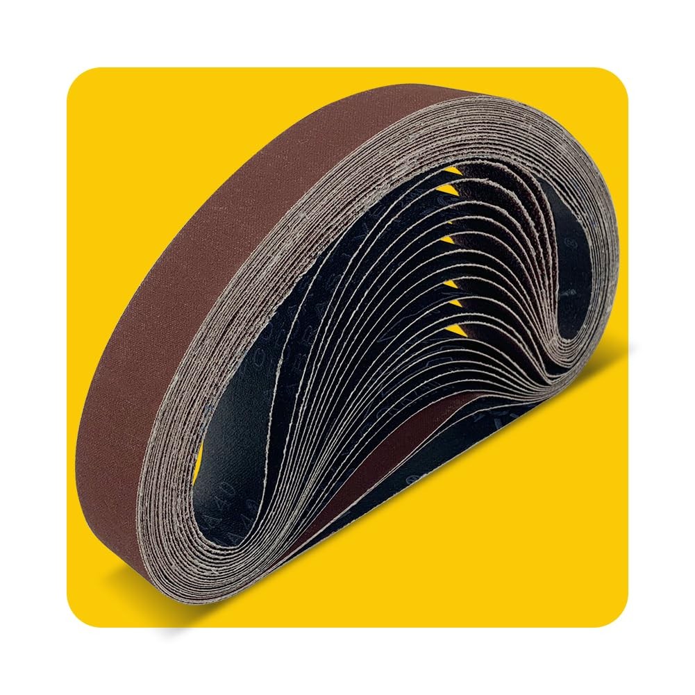 21 Pcs 1-1/2 x 30 Inch Assorted Aluminum Oxide Belt Sander Sanding Belt – 3 E…