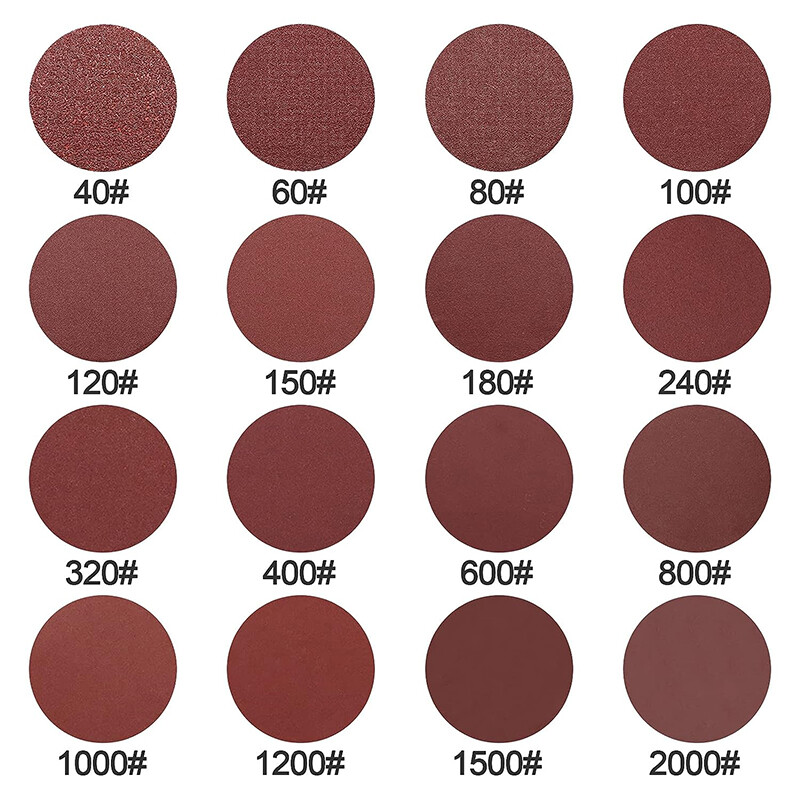 75mm~180mm Flocked Disc Red Sandpaper Disc Woodworking Furniture Metal Burnish