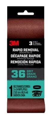 3m Belt3x241pk36 3 X 24 Rapid Removal 36 Grit Power Sanding Belt