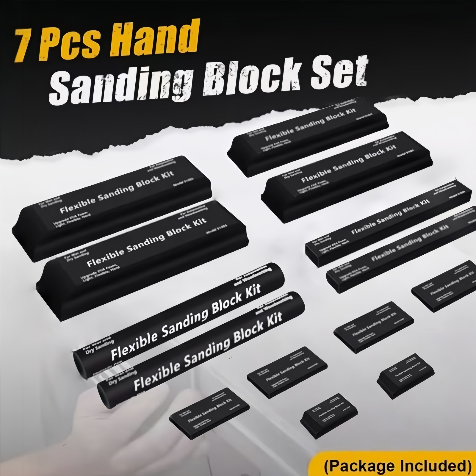 21Pcs Sanding Block Kit Flexible EVA Foam Wet or Dry Various Shapes and Sizes US