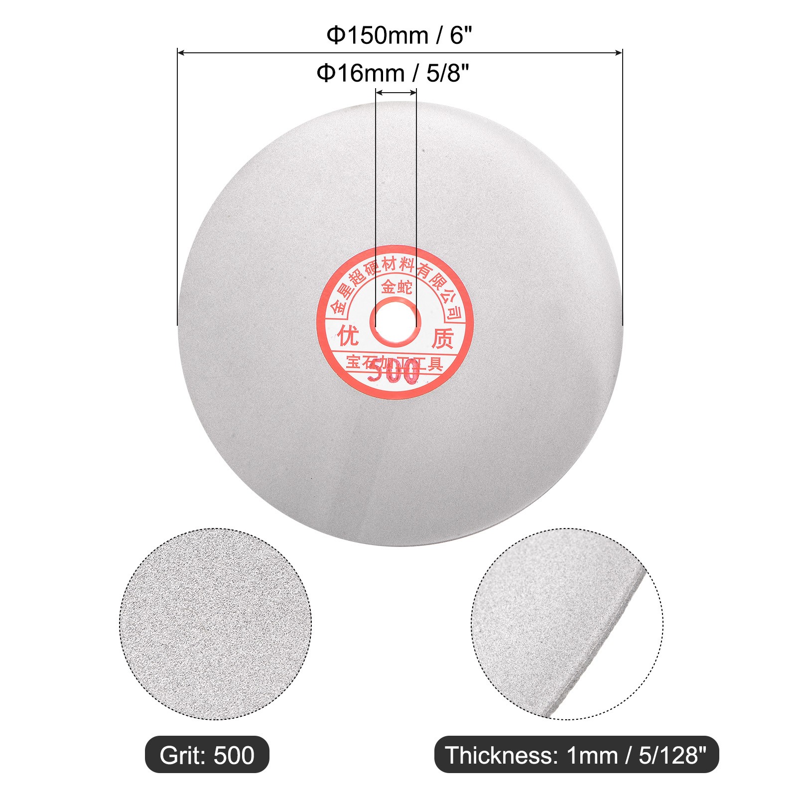 Diamond Sanding Grinding Disc 6″ Grit 500 5/8″ Arbor Hole Flat Lap Wheel Disk