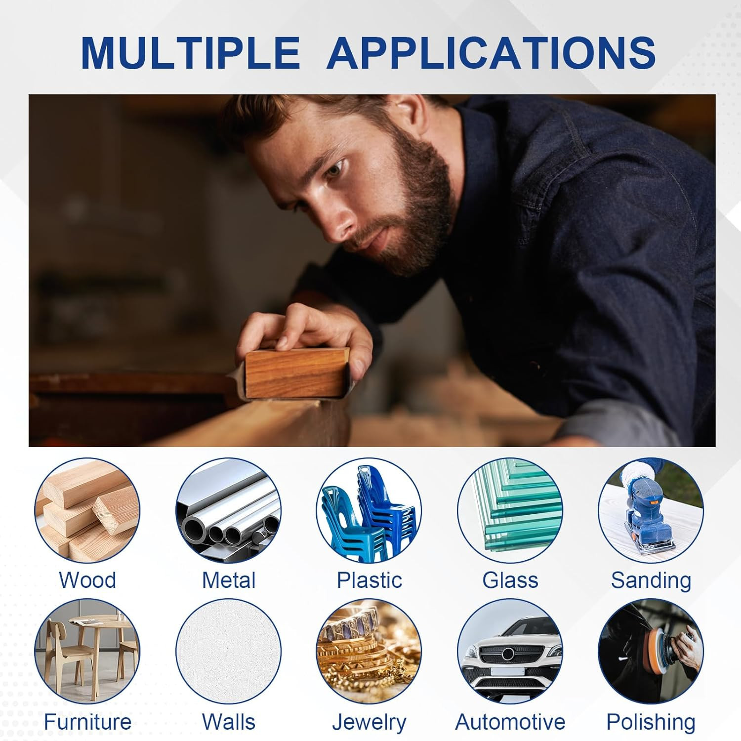 50 Pcs Sandpaper Sheets, 13 Grits 120–5000 Wet Dry Assortment for Wood & Metal