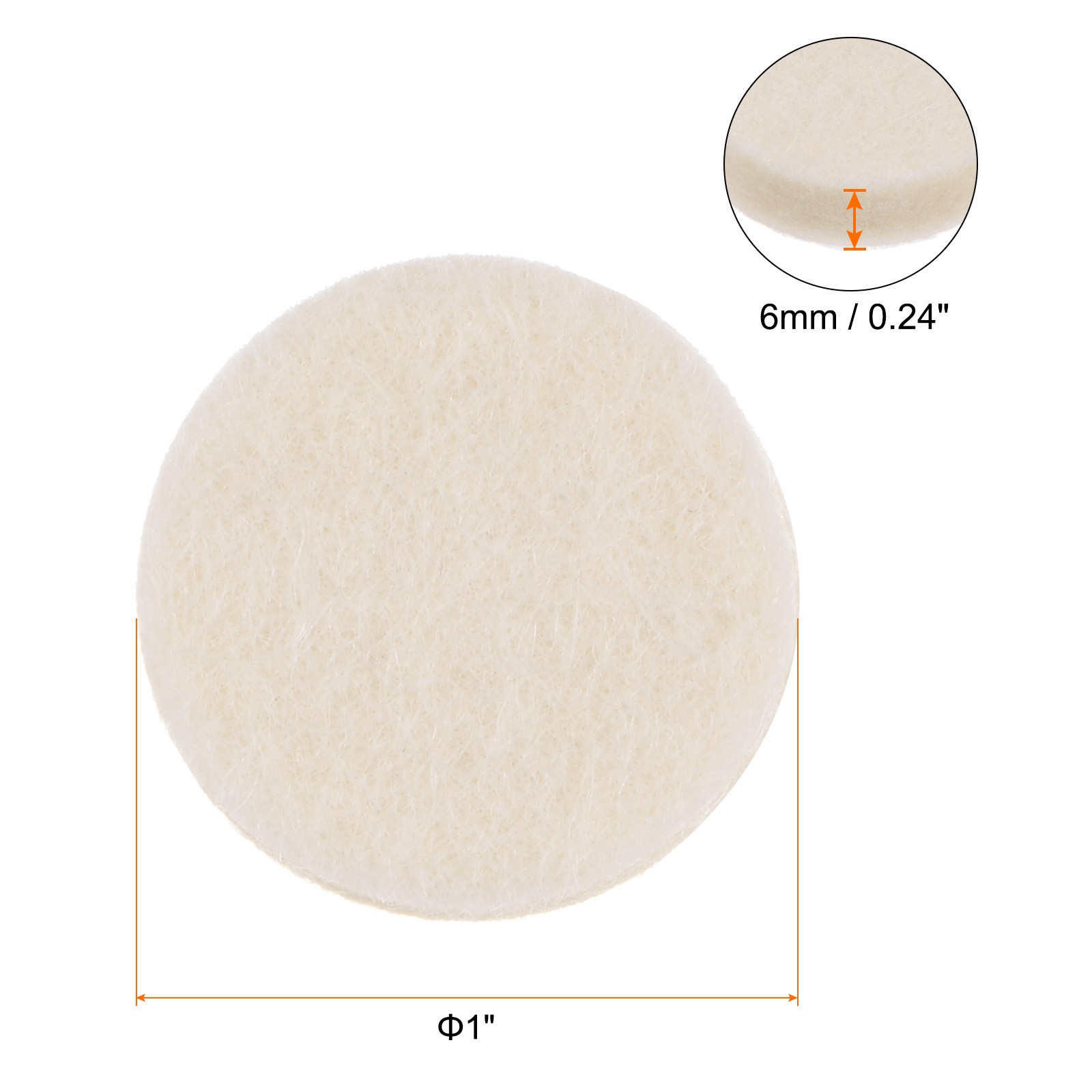 10pcs Wool Felt Polishing Pads 1″ Buffing Wheel Polish Pad Flocking Back