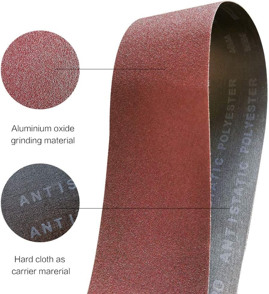 3×21 Inch Sanding Belt Pack – 12 Pcs of Aluminum Oxide for Pro Sanding