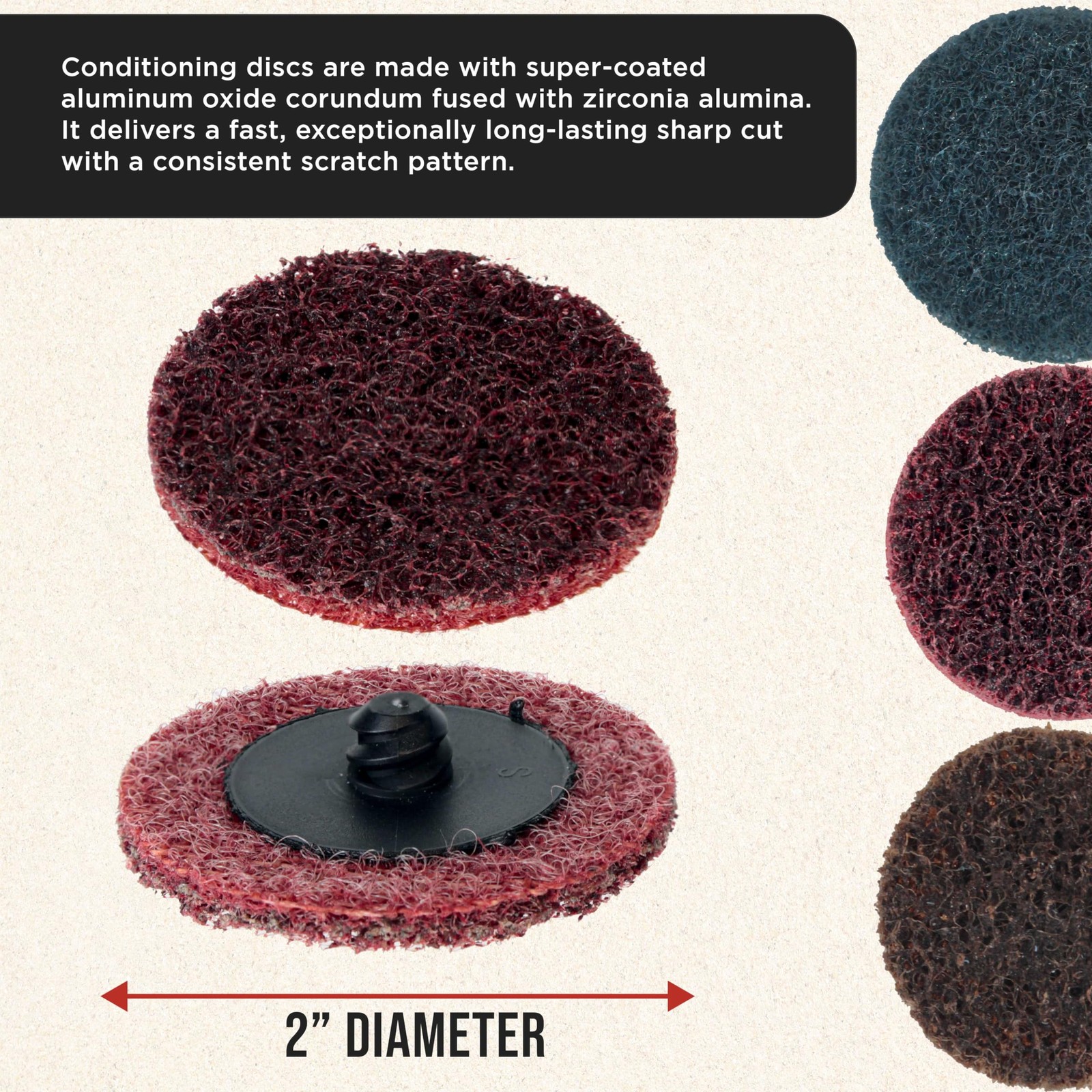Dura-Gold 46-Piece 2″ Diameter Surface Conditioning Sanding Multicolored