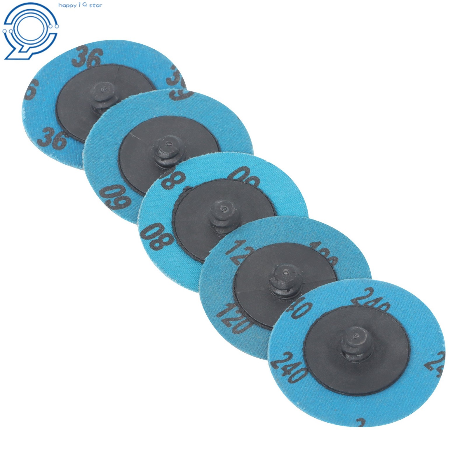 50 Pack Mixup 2 Inch Roll Lock Quick Change Discs Set 36/60/80/120/240 Grit