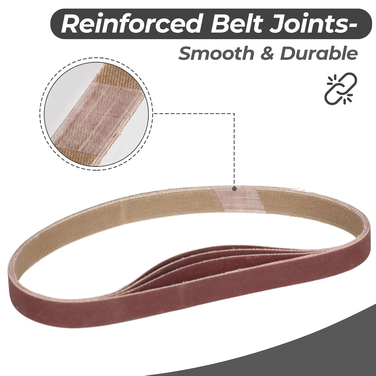 1/2 X 18 Inch Sanding Belts, 20 Pcs, 4 Each of 60/80/120/180/240 Grits, Premium