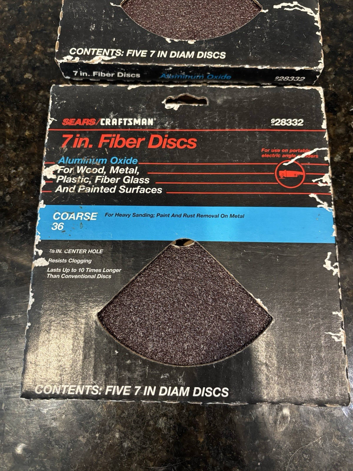 Sears Craftsman Aluminum Oxide 7” Fiber Discs 9 28332 – 36 Grit – Lot Of 2