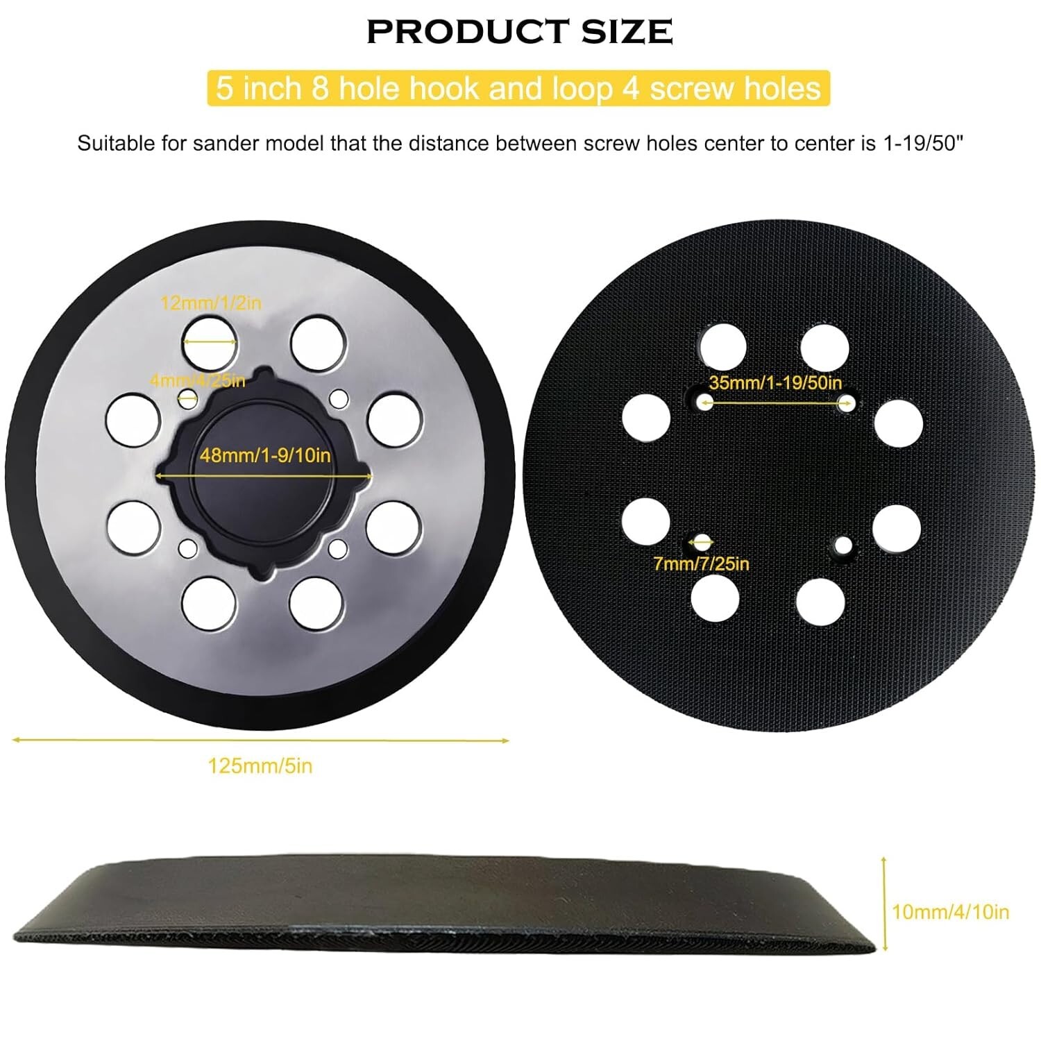 1x 5″ 8-Hole Sanding Pad For Craftsman CMCW220B & CMEW231 Random Orbit Sanders