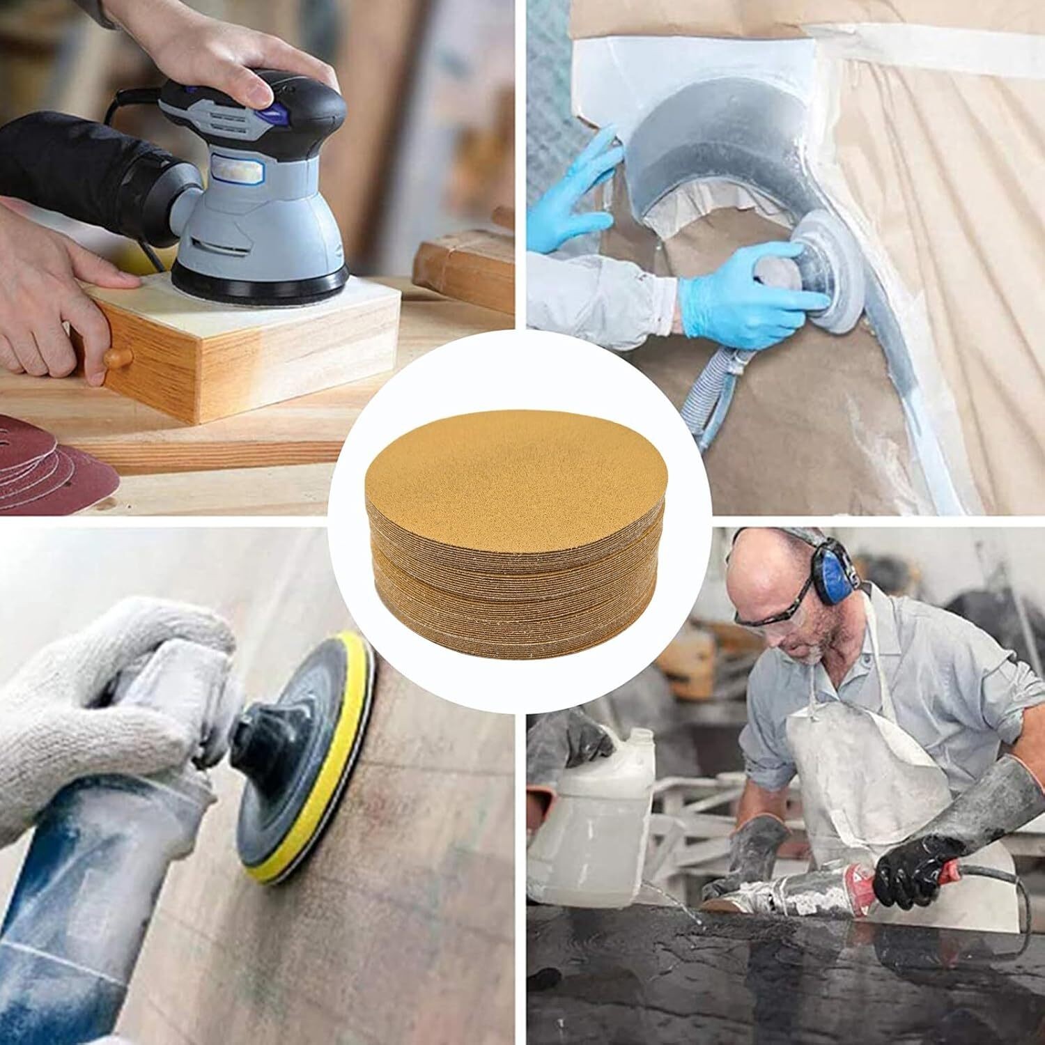6 inch 150mm Self Adhesive Sanding Discs Sticky Backed Sandpaper 80 – 220 Grits