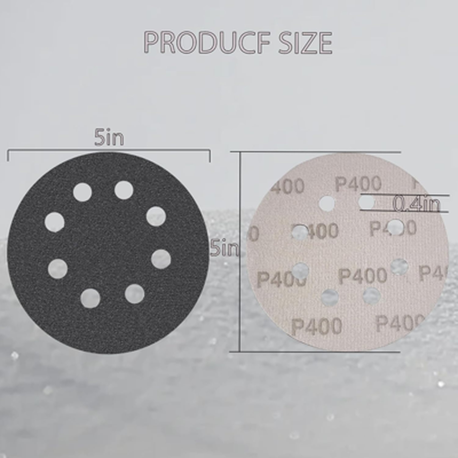 60 Pack 5 Inch Wet Dry Hook Loop Sanding Discs Silicon Carbide Assorted Grits