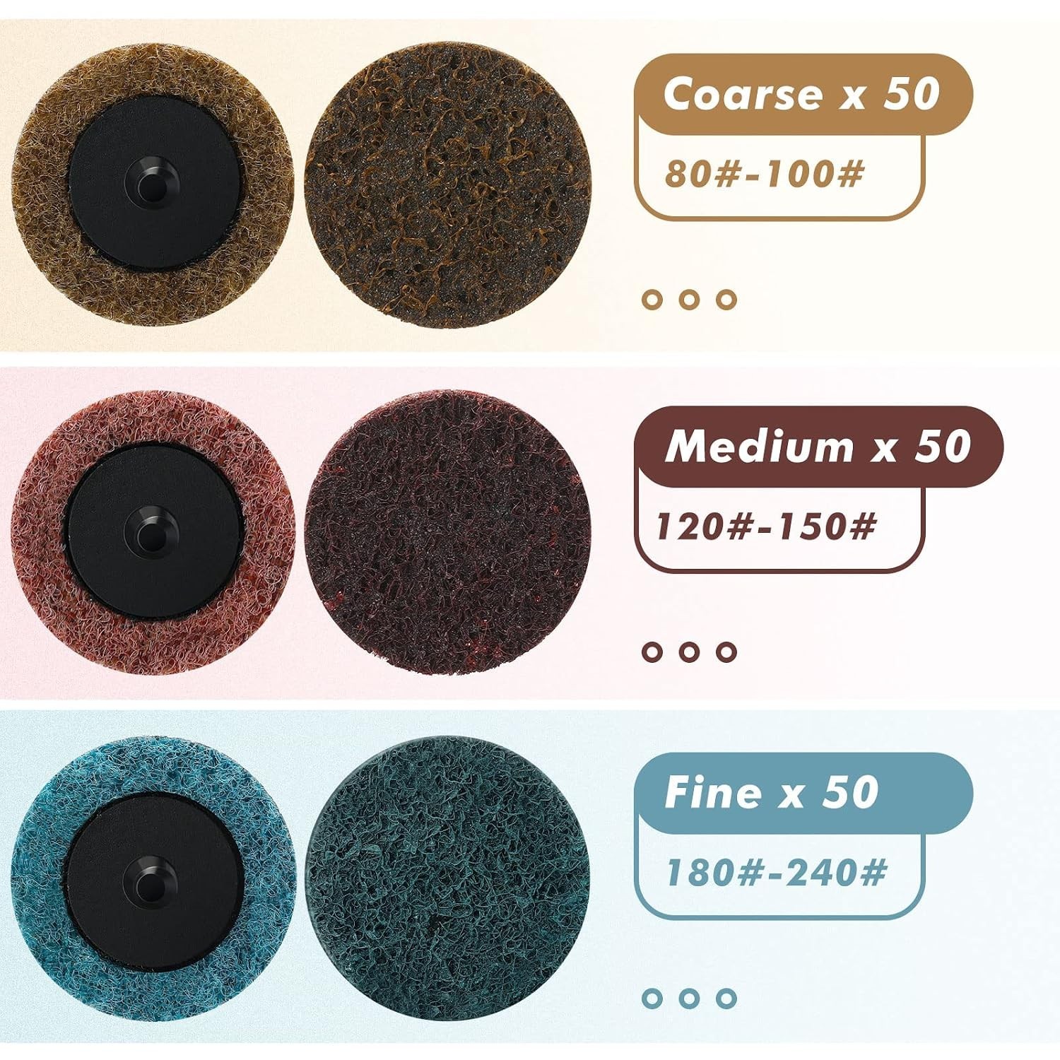 150 Pcs 2″ Surface Conditioning Sanding Discs Kit
