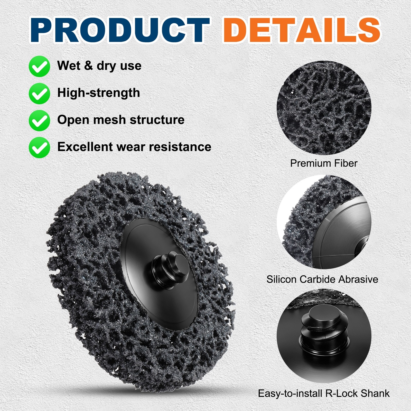 10 Pcs Diamond Sanding Discs 3″/7.6 Cm, Medium Coarse Disc, Black