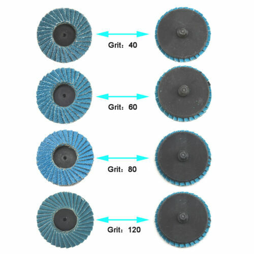 10PC Quick Change 2 inch Roll Lock Flap Sanding Disc 40-120 Grit for Die Grinder