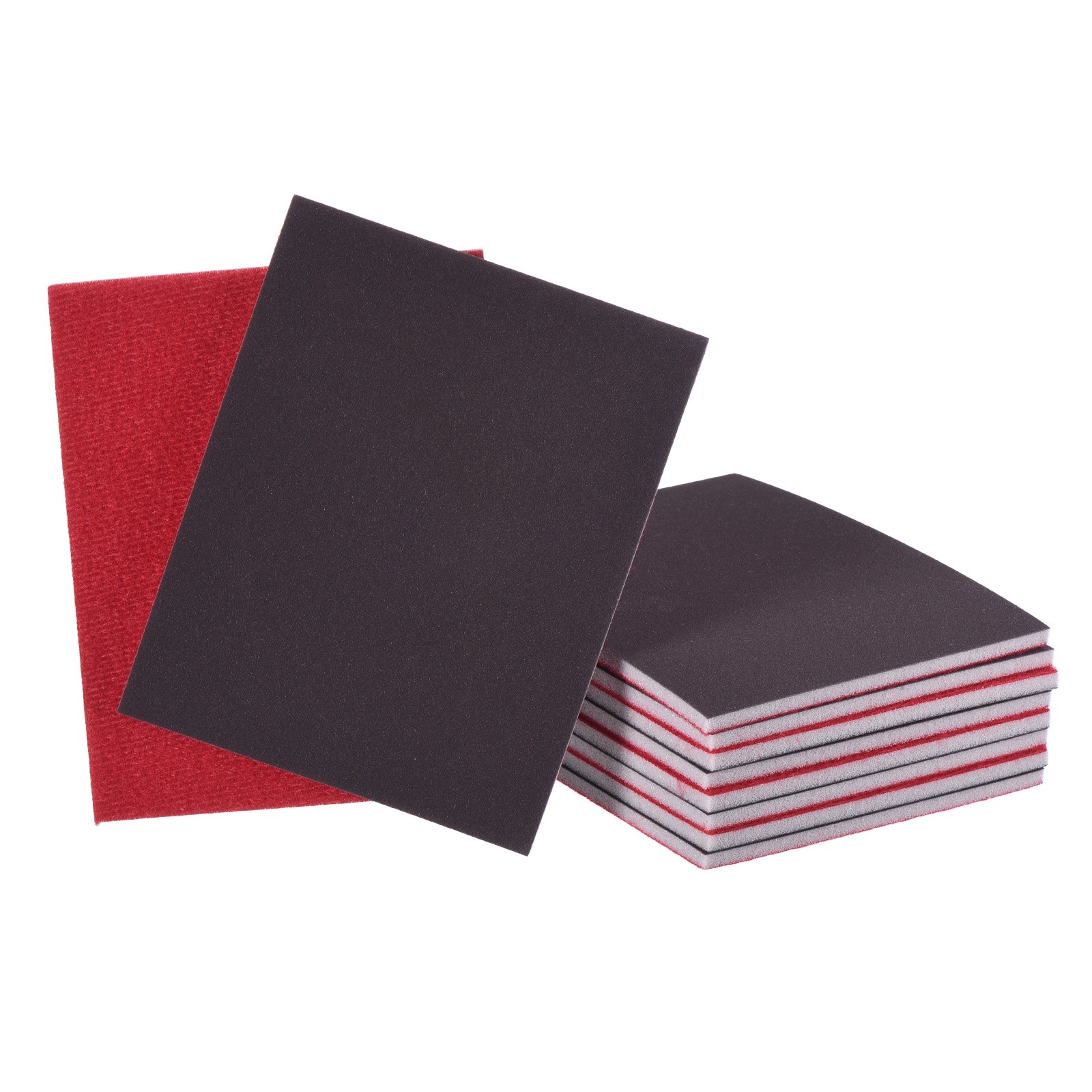 10 Pcs 320 Grit 5.5 x 4.5 Inch Hook & Loop Foam Sanding Blocks, Black