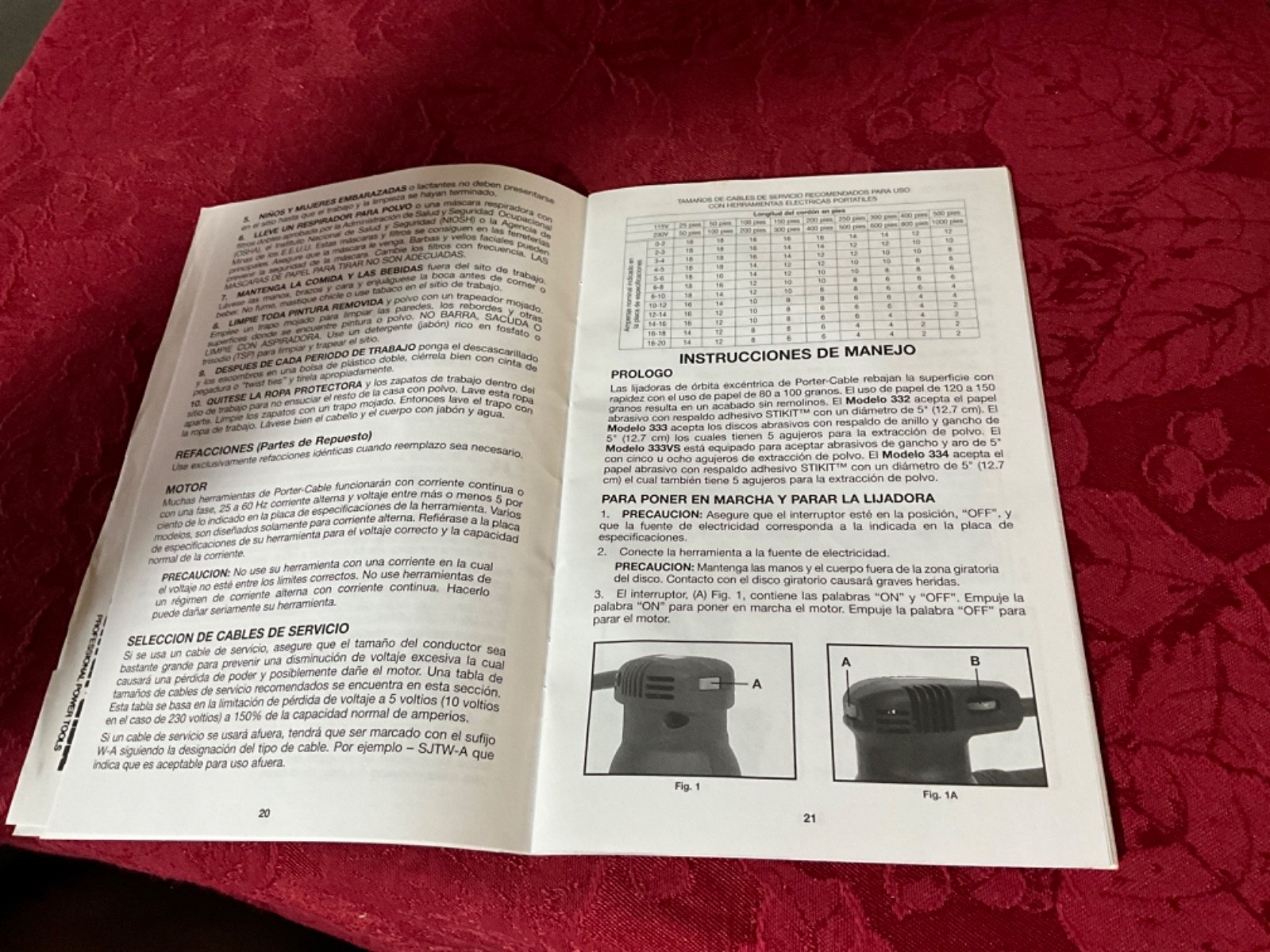 Porter Cable Quicksand Random Orbit Sanders Instruction Manual 332, 333, 334 GUC