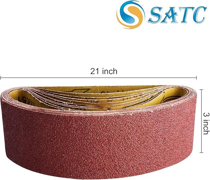 3×21 in Aluminum Oxide Belt Sander 75x533mm Sanding Belts 40-400 Grits 10 PACK