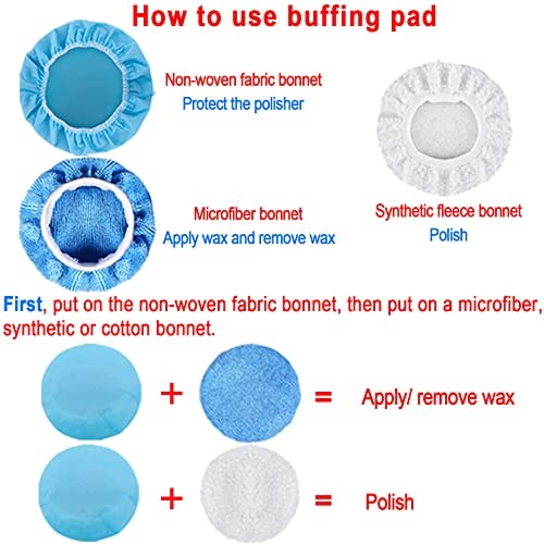 17 Pieces Buffing Pads Foam Polishing Pad Wax Buffer Polish Pads 6 Inch
