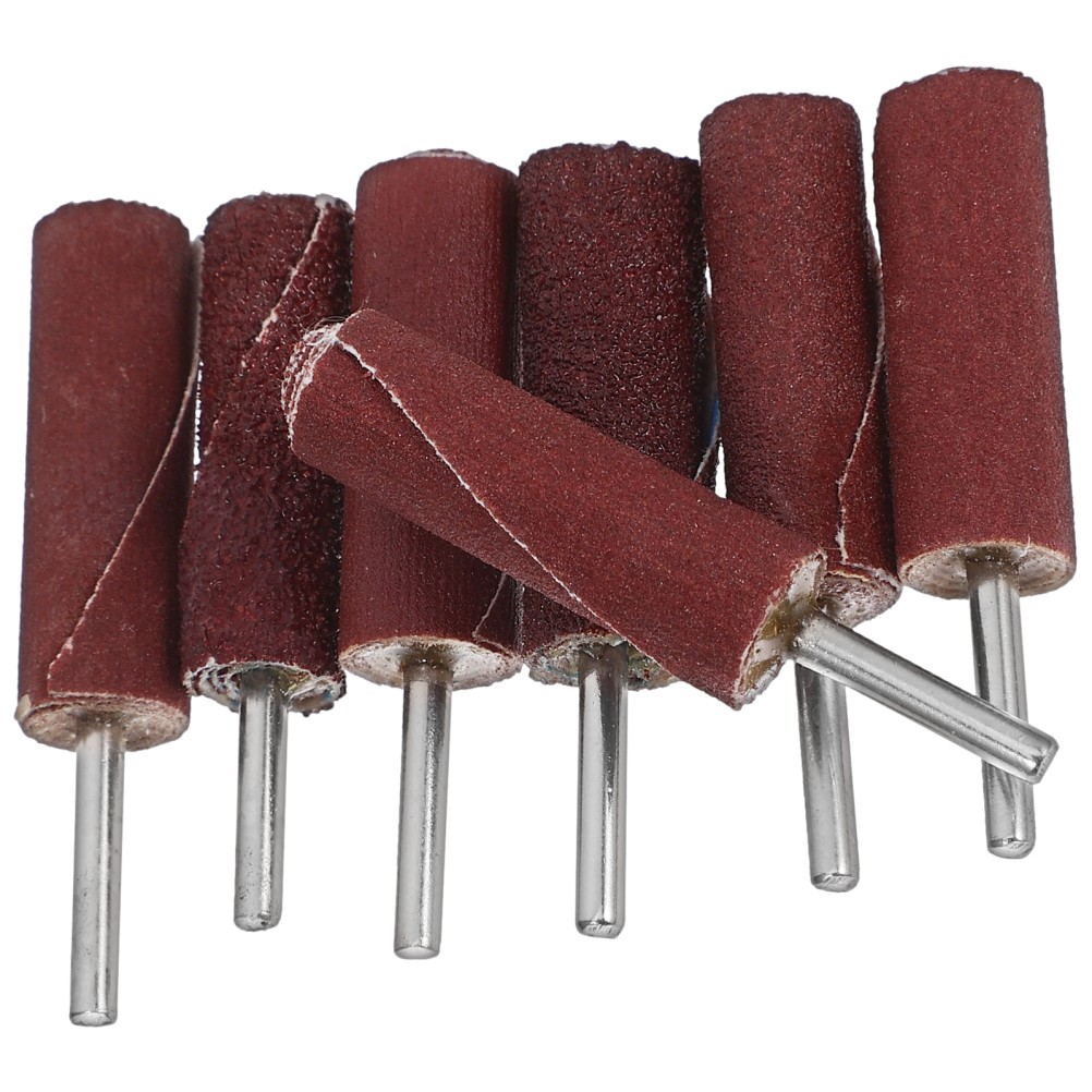7Pcs Reusable Sanding Drum Kit Cylinder Head Porting Kit Dark Red Polishing Tool
