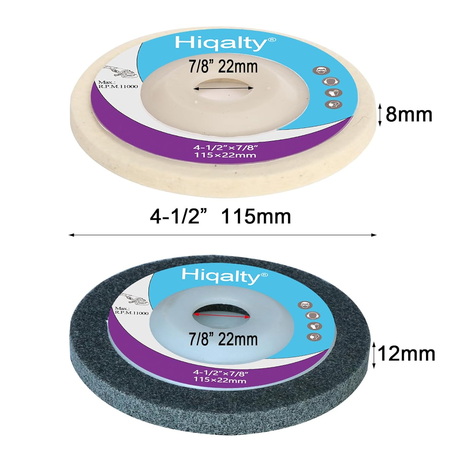 4-1/2″ X 7/8″ Wool Felt Polishing Disc Buffing Wheel Pad,Nylon Fiber Polishing D