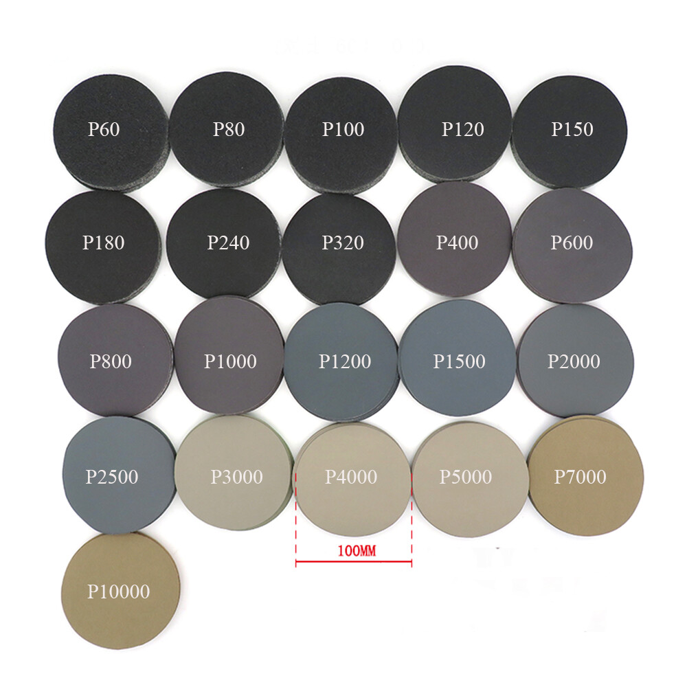 4″ 100mm P60-P10000 Grit Round Sandpaper Pads Sanding Disc Wet Dry Flocking Disc