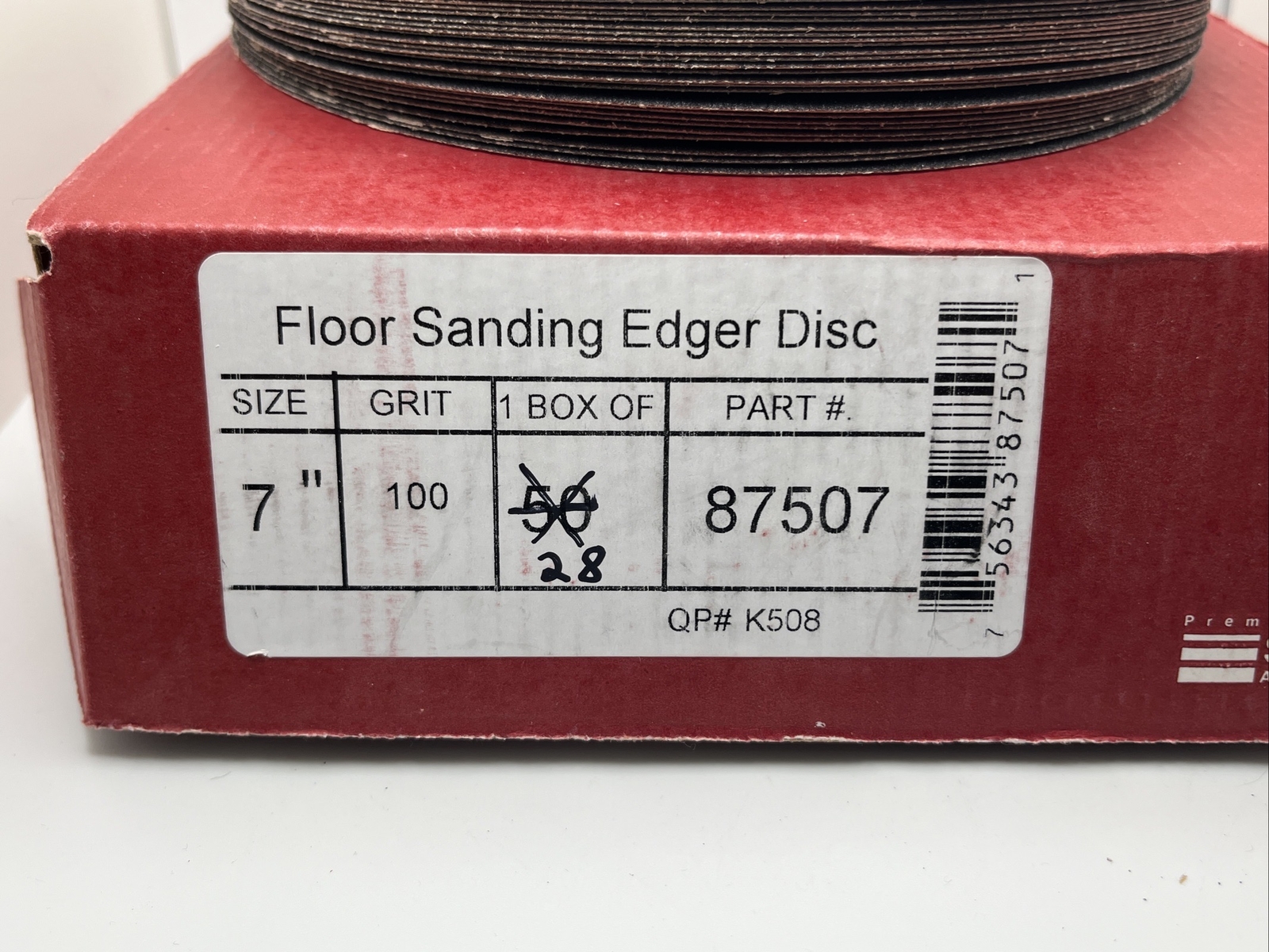 Sungold Abrasives 87507 7″-7/8″ hole Edger Sanding 28 Discs 100 grit Floor Edger