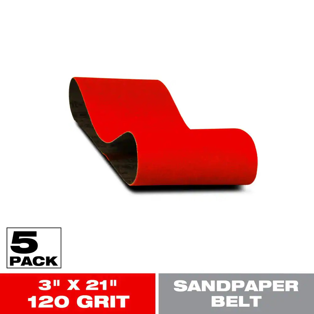 3 In. X 21 In. 120-Grit Sanding Belts