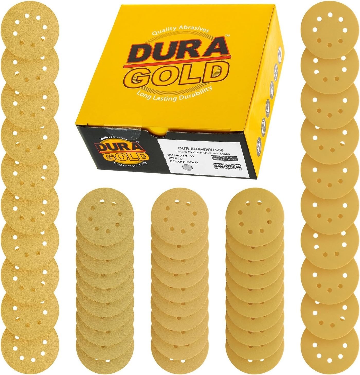 5 Inch Sanding Discs Variety Pack 50pk Aluminum Oxide Zirconia Auto Wood