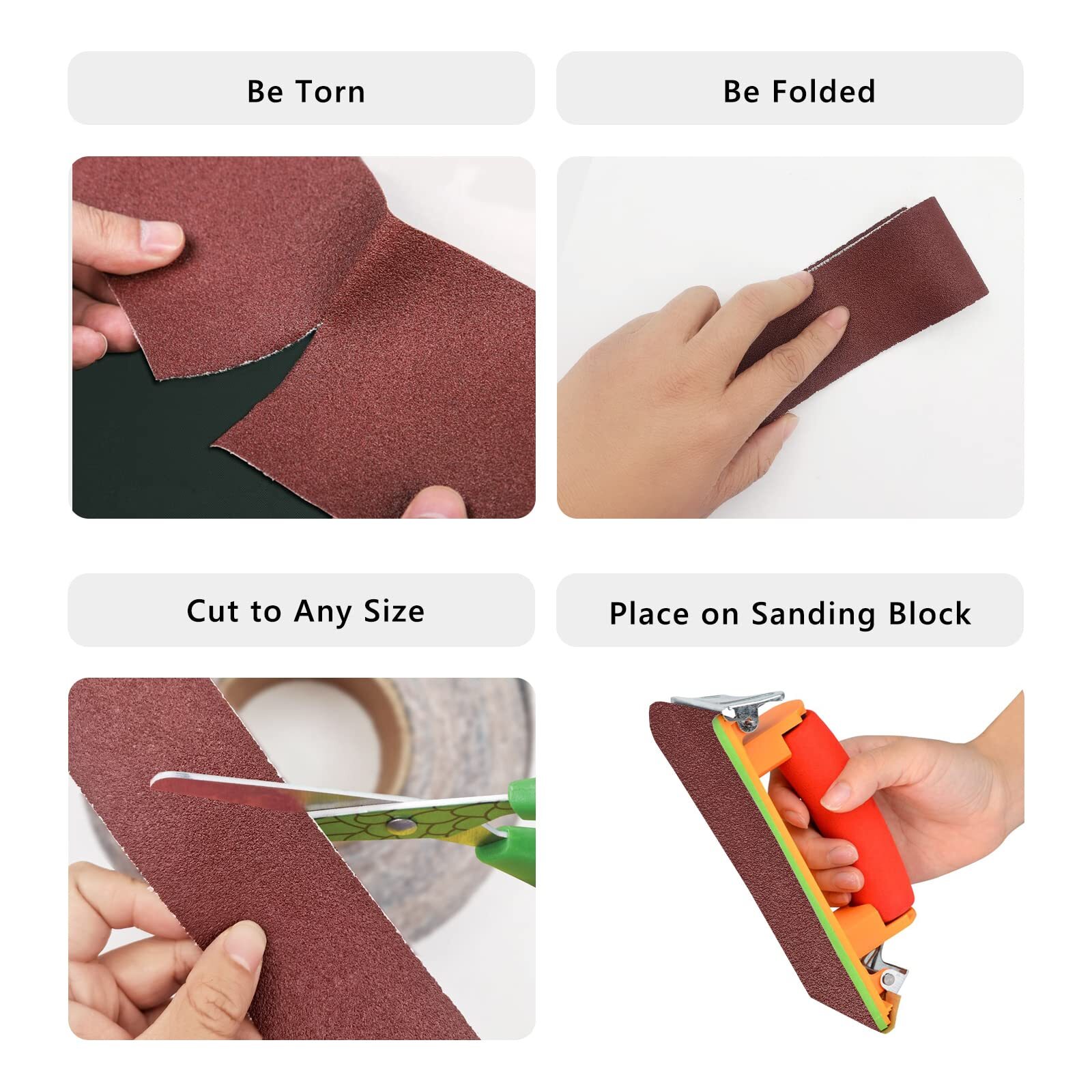 2″ x 78.7′ Emery Cloth Aluminum Oxide Abrasive Sandpaper Roll for Wood Furniture