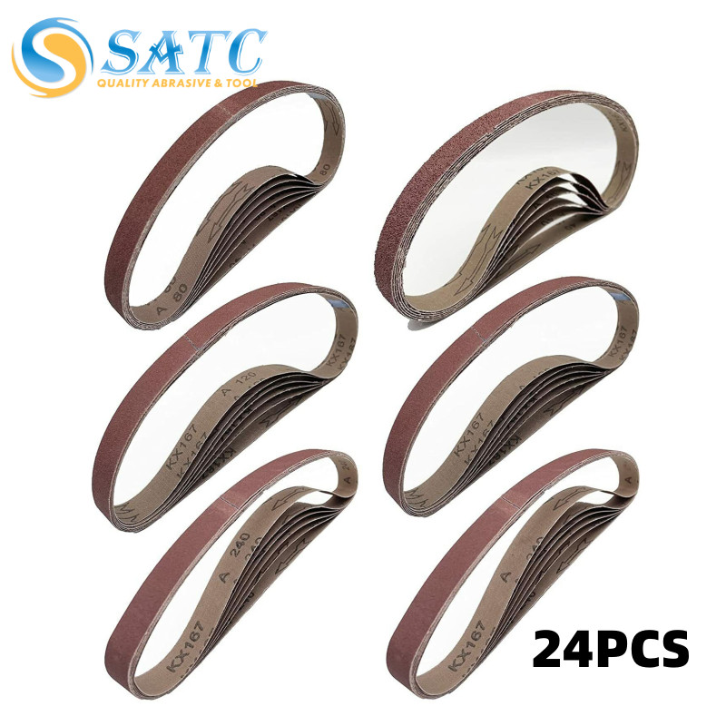 24PACK 1/2 x 18 Inch Air File Belt Sanding Belts Sander Sandpaper 40-240 Grit